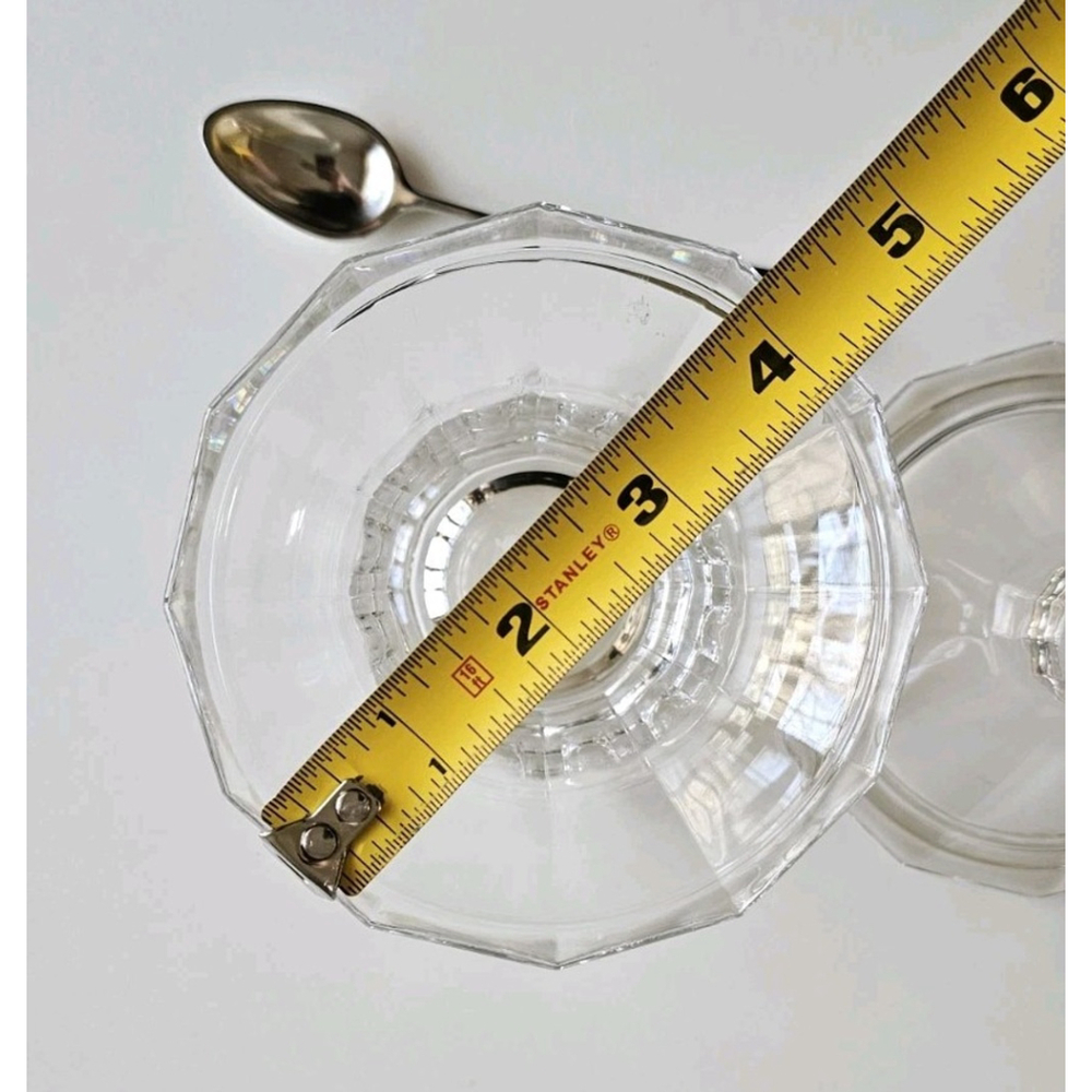 Dansk International Designs Lead Crystal Condiment Jar, Lid & Spoon Clear Glass - Picture 3 of 13